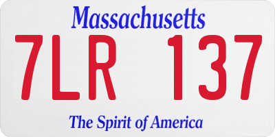 MA license plate 7LR137