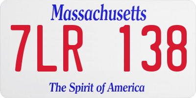 MA license plate 7LR138
