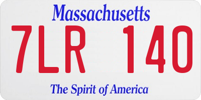 MA license plate 7LR140
