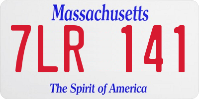 MA license plate 7LR141