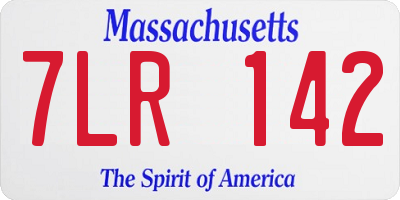 MA license plate 7LR142