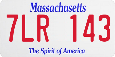 MA license plate 7LR143