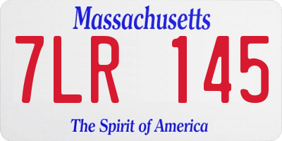 MA license plate 7LR145