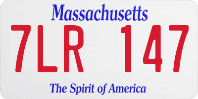 MA license plate 7LR147