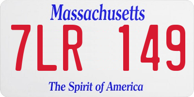 MA license plate 7LR149