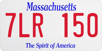 MA license plate 7LR150