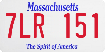 MA license plate 7LR151