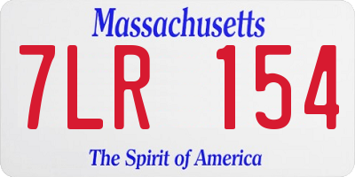 MA license plate 7LR154