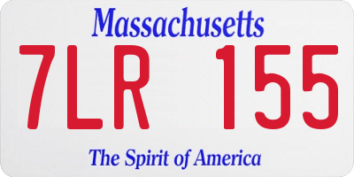 MA license plate 7LR155
