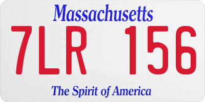 MA license plate 7LR156