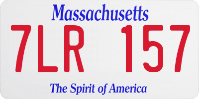 MA license plate 7LR157