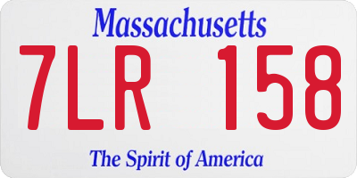 MA license plate 7LR158