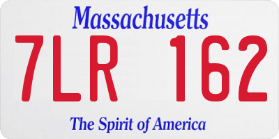 MA license plate 7LR162