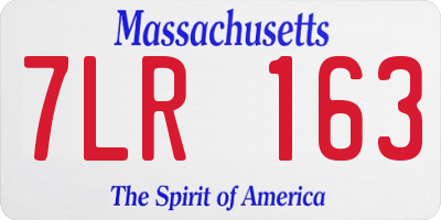 MA license plate 7LR163