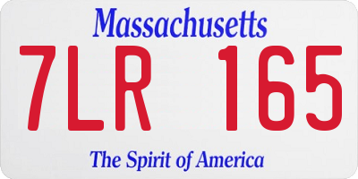 MA license plate 7LR165