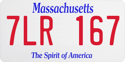 MA license plate 7LR167