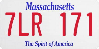 MA license plate 7LR171