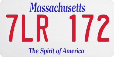 MA license plate 7LR172