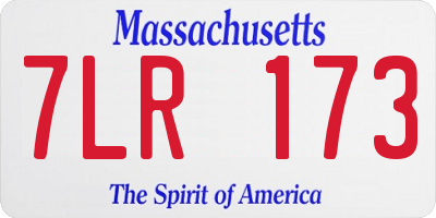 MA license plate 7LR173