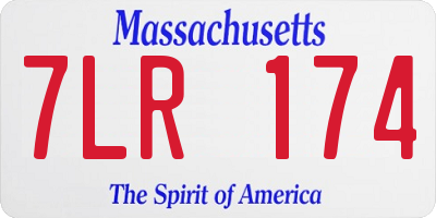MA license plate 7LR174