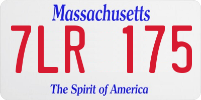 MA license plate 7LR175