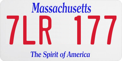 MA license plate 7LR177