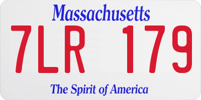 MA license plate 7LR179