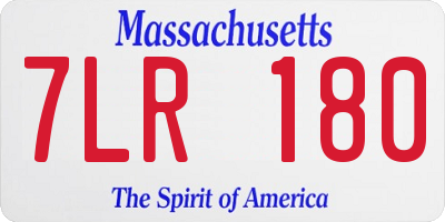 MA license plate 7LR180