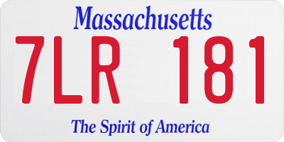 MA license plate 7LR181