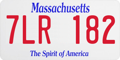 MA license plate 7LR182