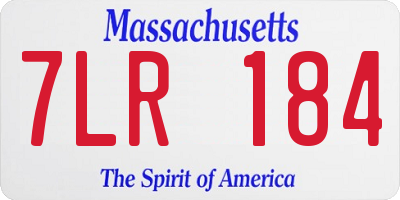 MA license plate 7LR184
