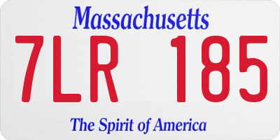 MA license plate 7LR185