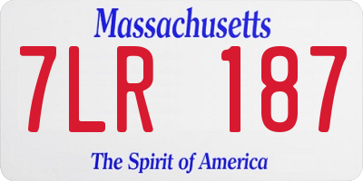 MA license plate 7LR187