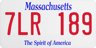 MA license plate 7LR189
