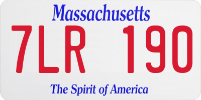 MA license plate 7LR190