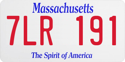 MA license plate 7LR191