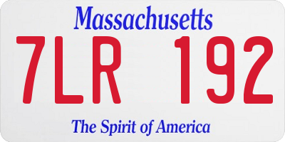 MA license plate 7LR192
