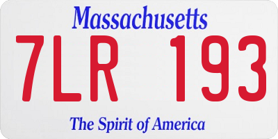 MA license plate 7LR193