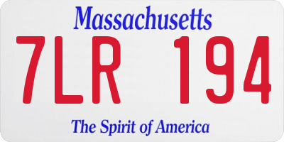 MA license plate 7LR194