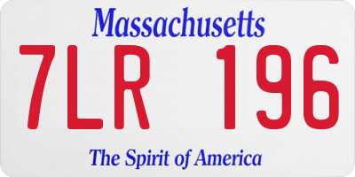 MA license plate 7LR196