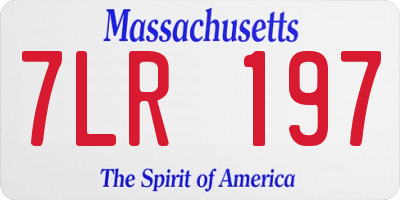 MA license plate 7LR197