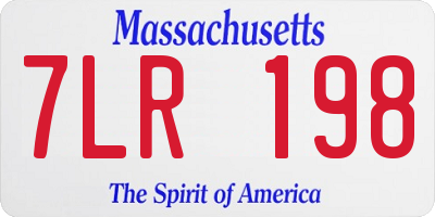 MA license plate 7LR198