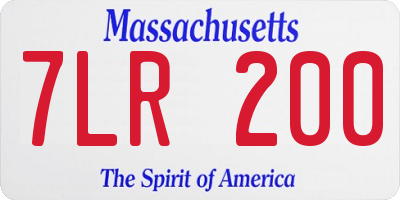 MA license plate 7LR200
