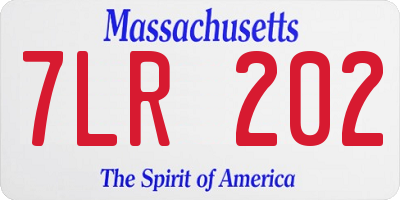 MA license plate 7LR202