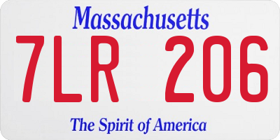MA license plate 7LR206