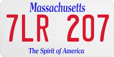 MA license plate 7LR207