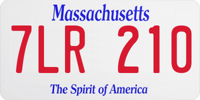 MA license plate 7LR210