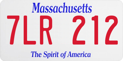 MA license plate 7LR212