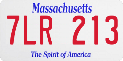 MA license plate 7LR213
