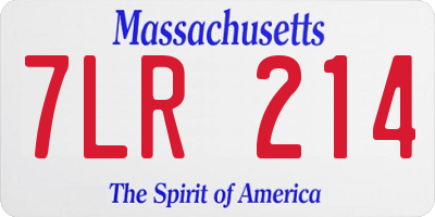 MA license plate 7LR214